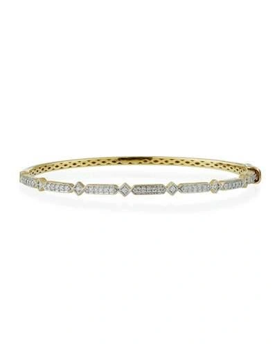Jude Frances Lisse 18k Gold Diamond Bangle Bracelet