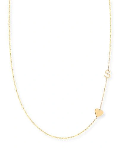 Maya Brenner Designs Personalized Mini One-letter & Heart Pendant Necklace In Gold