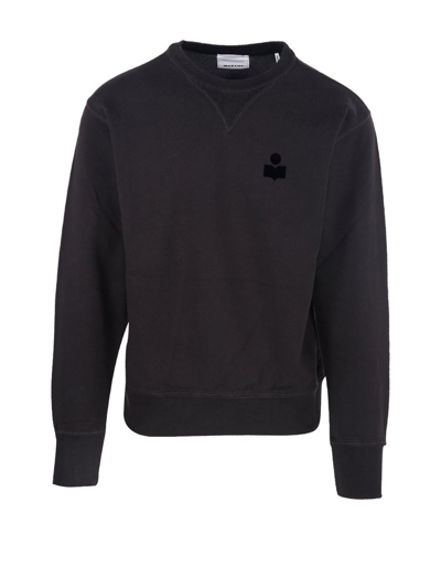 Isabel Marant Mike Logo-print Cotton-blend Jersey Sweatshirt In Black