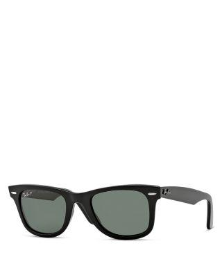 Ray Ban Ray Ban Polarized Classic Wayfarer Sunglasses In Black Green Polar Modesens