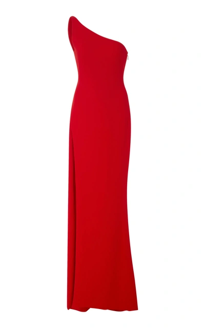 Romona Keveza One Shoulder Gown In Red