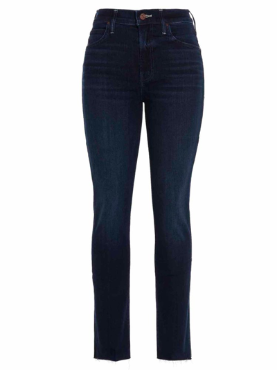 Mother High-waisted Straight Jeans In Blu