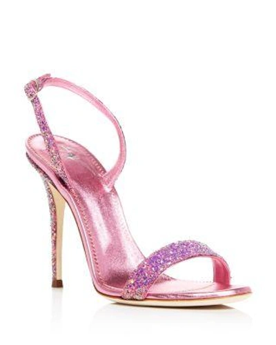 Giuseppe Zanotti Women's Glittered Leather Slingback High-heel Sandals - 100% Exclusive In Fuxia Pink