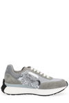 Alexander Mcqueen Spirit Runner Embossed-logo Suede Trainers In G L A E G S W B A G
