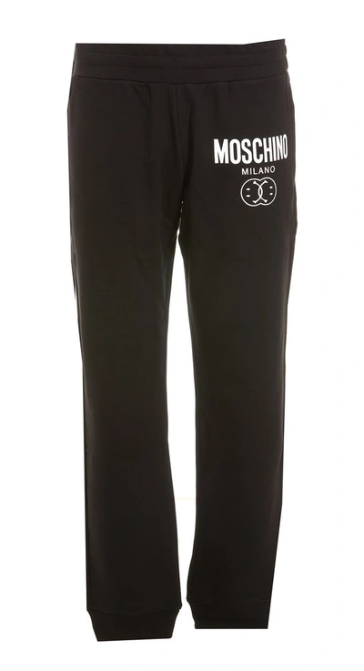 Moschino Logo-print Straight-leg Track Pants In Black