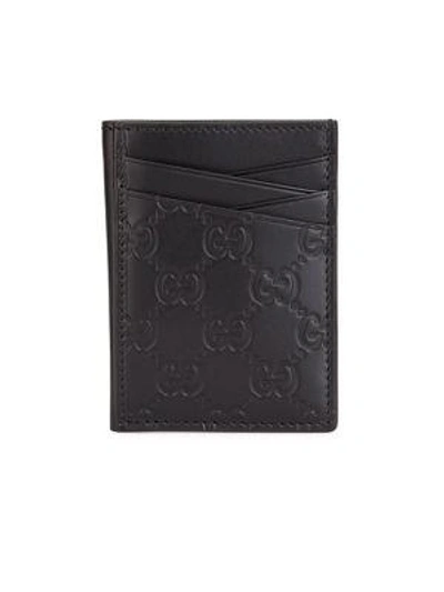Gucci Embossed Leather Cardholder - Black - One Siz