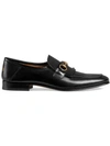 Gucci Leather Fringe Horsebit Loafer In Black