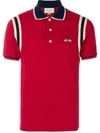 Gucci Bee Embroidered Polo Shirt In Red
