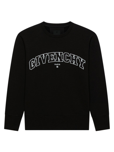Givenchy Slim Fit Sweatshirt With College Logo Embroidered In Black