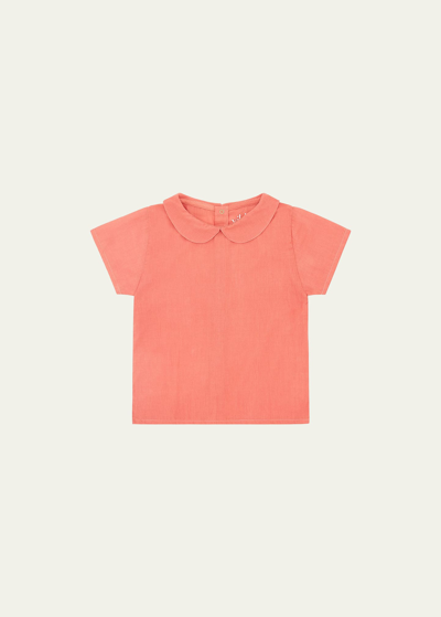 Vild - House Of Little Kids' Girl's Woven Collared Shirt In Coral