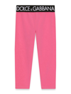 Dolce & Gabbana Kids' Interlock Logo-waistband Leggings In Pink