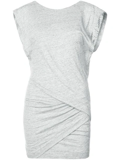 Iro Wrap Style Front Fitted Dress In Light Grey