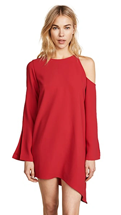 Iro Awati Cutout-shoulder Shift Dress In Poppy Red