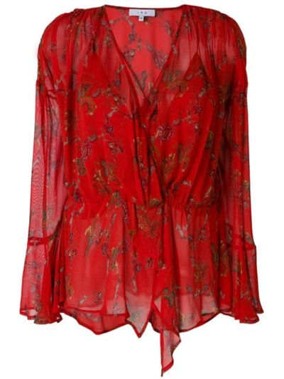Iro Linette Floral Bell-sleeve Blouse In Red | ModeSens