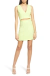 French Connection Whisper Cutout Sleeveless Dress In Sharp Gree