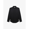 Reiss Storm Slim Fit Two Fold Twill Shirt In Black