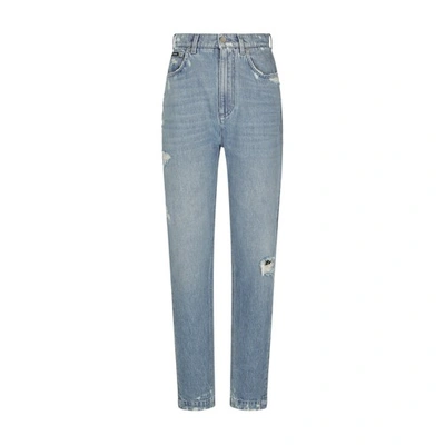 Dolce & Gabbana Jeans With Mini-ripped Details In Denim