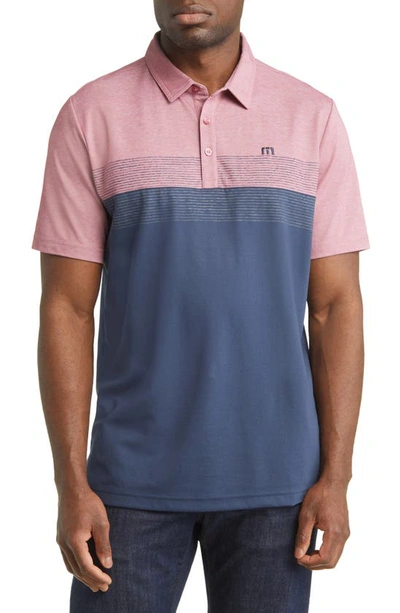 Travismathew Lake Life Piqué Polo In Heather Ruby Wine