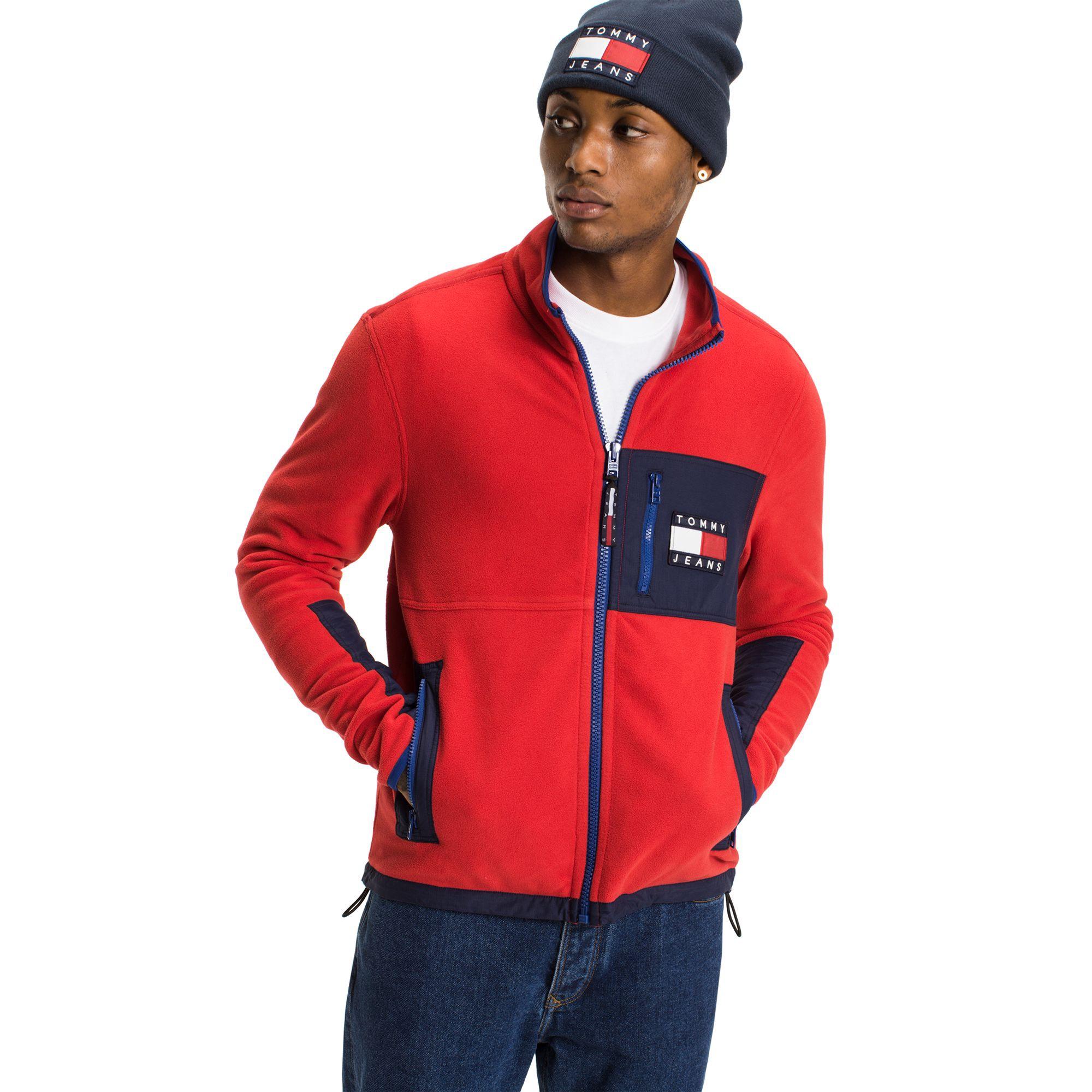 red tommy hilfiger fleece