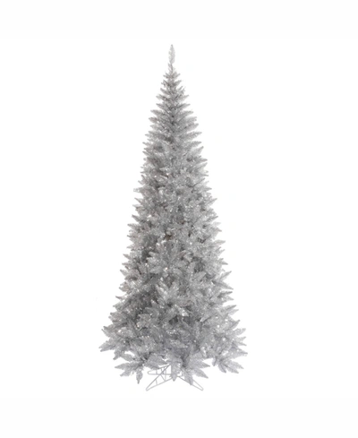Vickerman 7.5' Silver Tinsel Fir Artificial Christmas Tree Unlit