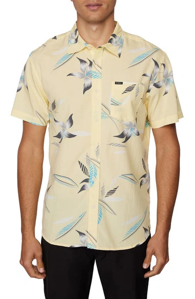 O'neill Yabro Hibiscus Short Sleeve Button-up Shirt In Light Yellow