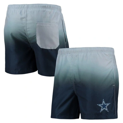 Foco Men's  Gray And Navy Dallas Cowboys Dip-dye Swim Shorts In Gray,navy