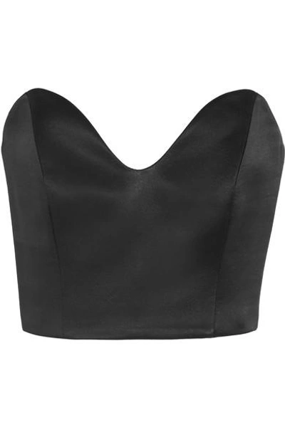 Roland Mouret Andros Silk-satin Bustier Top In Black