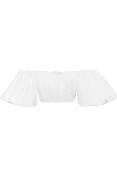 Ellery Bachelorette Cropped Off-the-shoulder Cotton-poplin Top In White