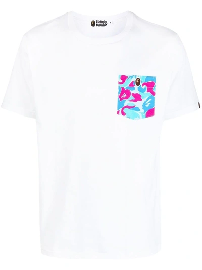 A Bathing Ape Chest-pocket Cotton T-shirt In White