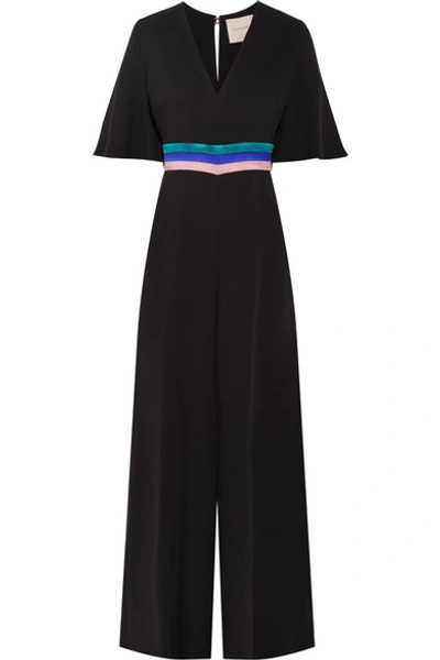 Roksanda Satin-trimmed Silk Jumpsuit In Black