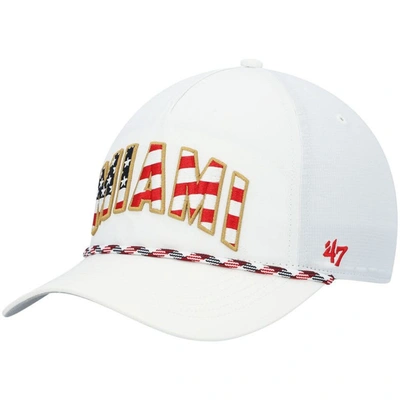 47 ' White Miami Hurricanes Stars And Stripes Flag Flutter Hitch Snapback Hat