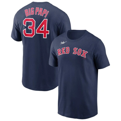 Nike Men's  David Ortiz Navy Boston Red Sox Name And Number Wordmark T-shirt