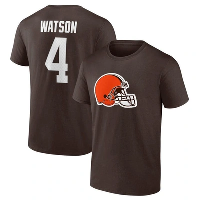 Fanatics Branded Deshaun Watson Brown Cleveland Browns Player Icon Name & Number T-shirt