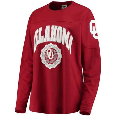 Pressbox Crimson Oklahoma Sooners Edith Long Sleeve T-shirt