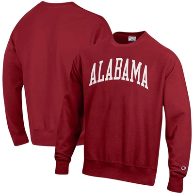 Champion Men's  Crimson Alabama Crimson Tide Big And Tall Reverse Weave Fleece Crewneck Pullover Swea