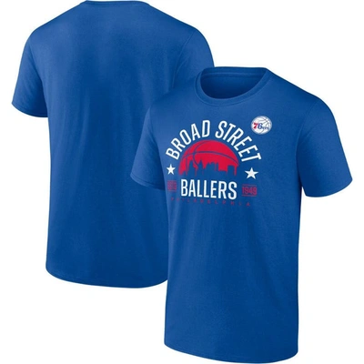 Fanatics Branded Royal Philadelphia 76ers Broad Street Ballers Hometown Collection T-shirt