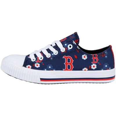 Foco Navy Boston Red Sox Flower Canvas Allover Shoes