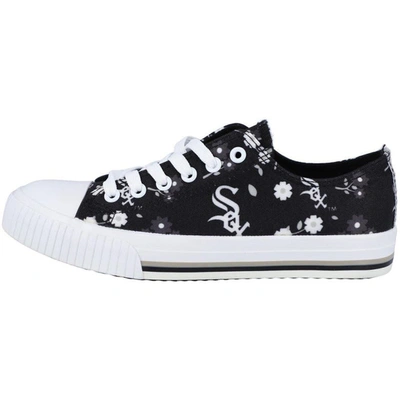 Foco Black Chicago White Sox Flower Canvas Allover Shoes