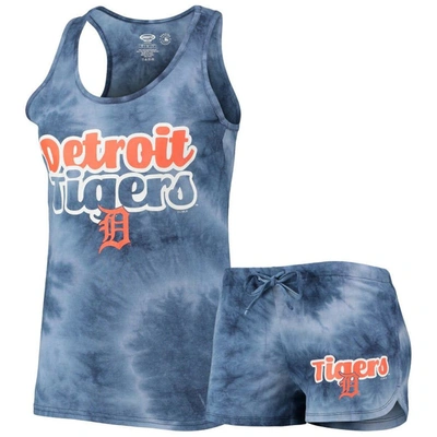 Concepts Sport Women's  Navy Detroit Tigers Billboard Racerback Tank Top And Shorts Set