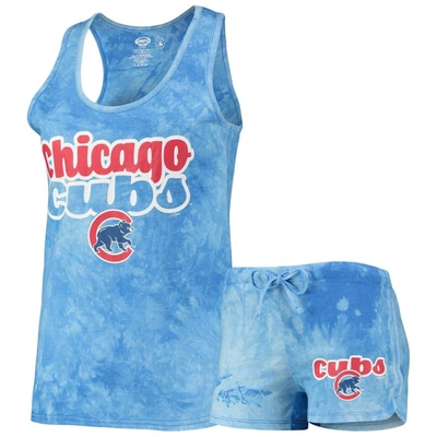 Concepts Sport Women's  Royal Chicago Cubs Billboard Racerback Tank Top And Shorts Set