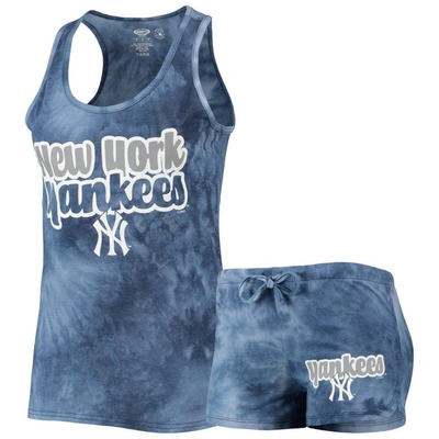 Concepts Sport Women's  Navy New York Yankees Billboard Racerback Tank Top And Shorts Set