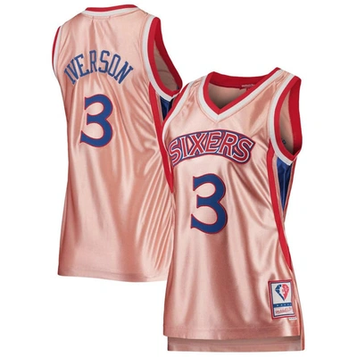 Mitchell & Ness Allen Iverson Pink Philadelphia 76ers 75th Anniversary Rose Gold 1996 Swingman Jerse