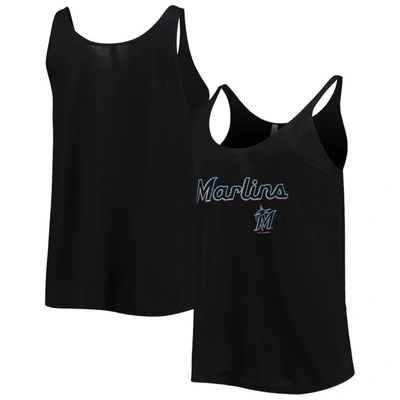 Soft As A Grape Black Miami Marlins Slouchy Tank Top