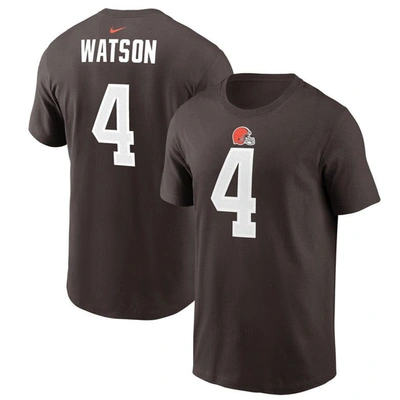 Nike Men's  Deshaun Watson Brown Cleveland Browns Player Name & Number T-shirt