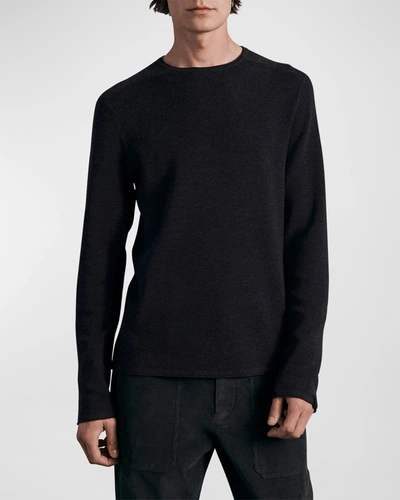 Rag & Bone Men's Collin Wool Crew Sweater In Black