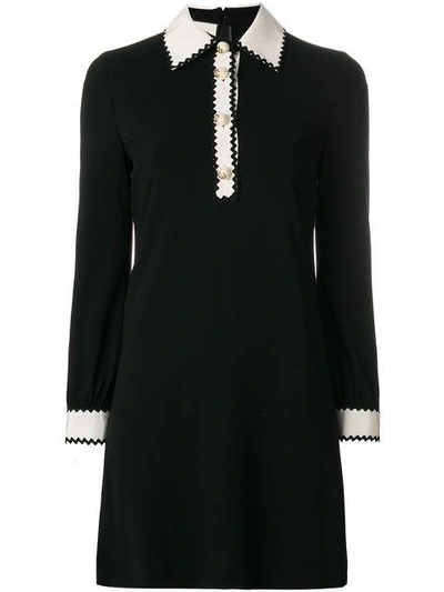 Gucci Button Placket Dress In Black