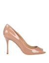 Sergio Rossi Leather Pumps In Beige