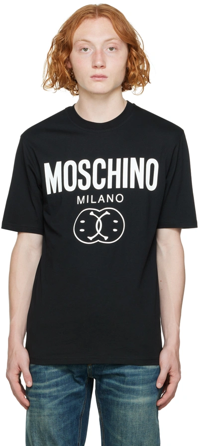 Moschino Double Smiley T-shirt Black Zrj0711 7039 1555