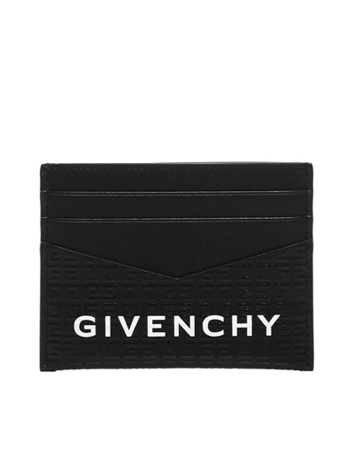 Givenchy 4g Motif Embossed Card Holder In Black