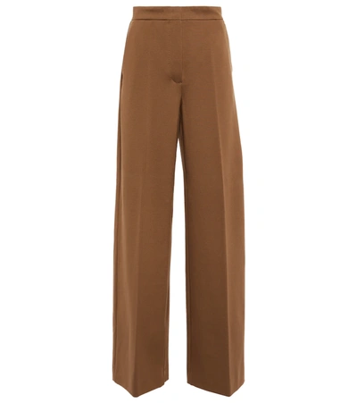 Max Mara Woman Tronto Trousers In Brown Viscose Jersey